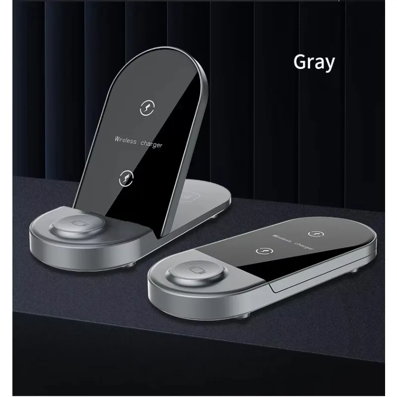 

IN STOCK 3 in 1 Foldable Desk Multiple Devices Magnetic Wireless Charger WC090 Fast Charging Portable Wireless Charger