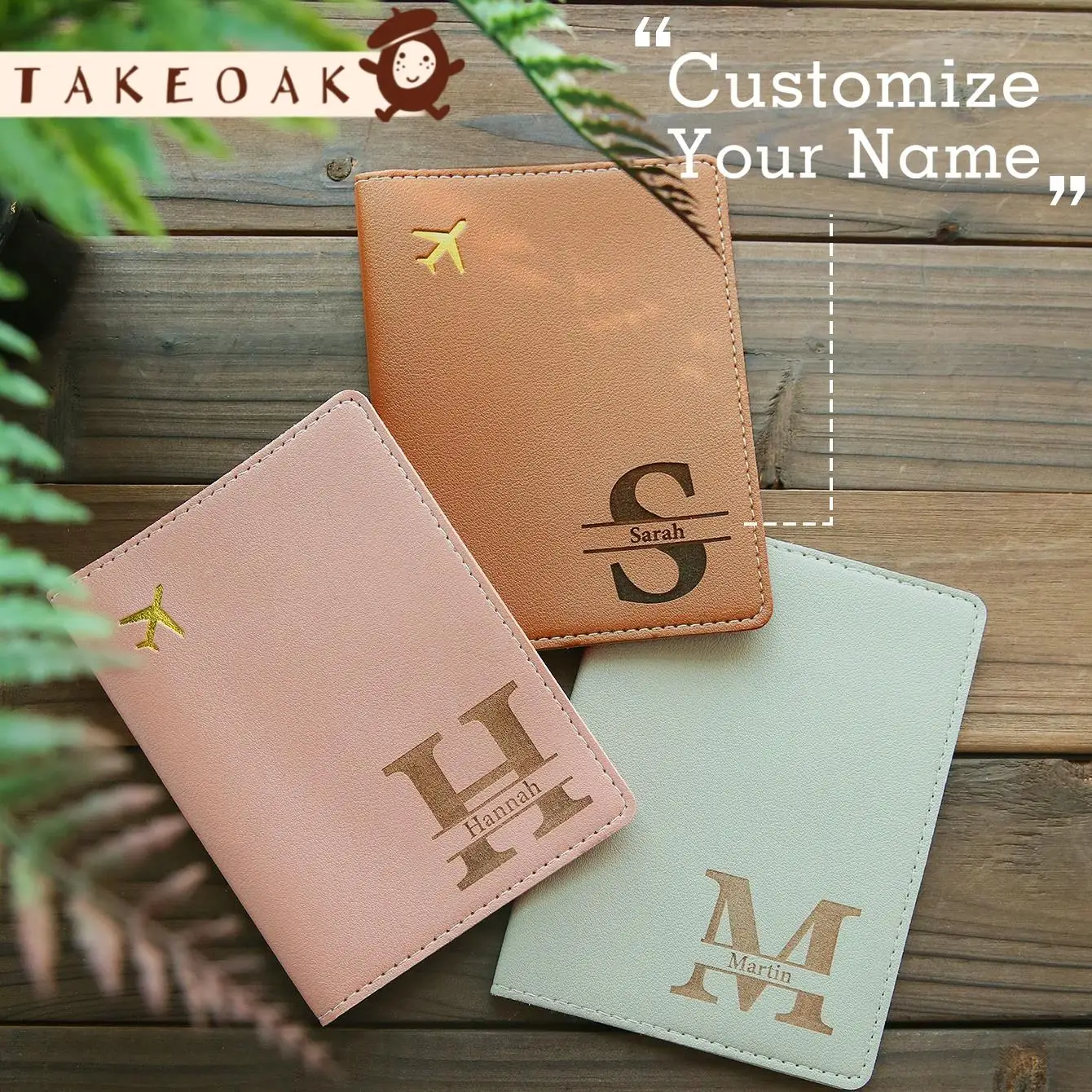 Porte-passeport personnalisé avec initiale, couverture de passeport en cuir chic gravée au laser, cadeaux classiques personnalisés