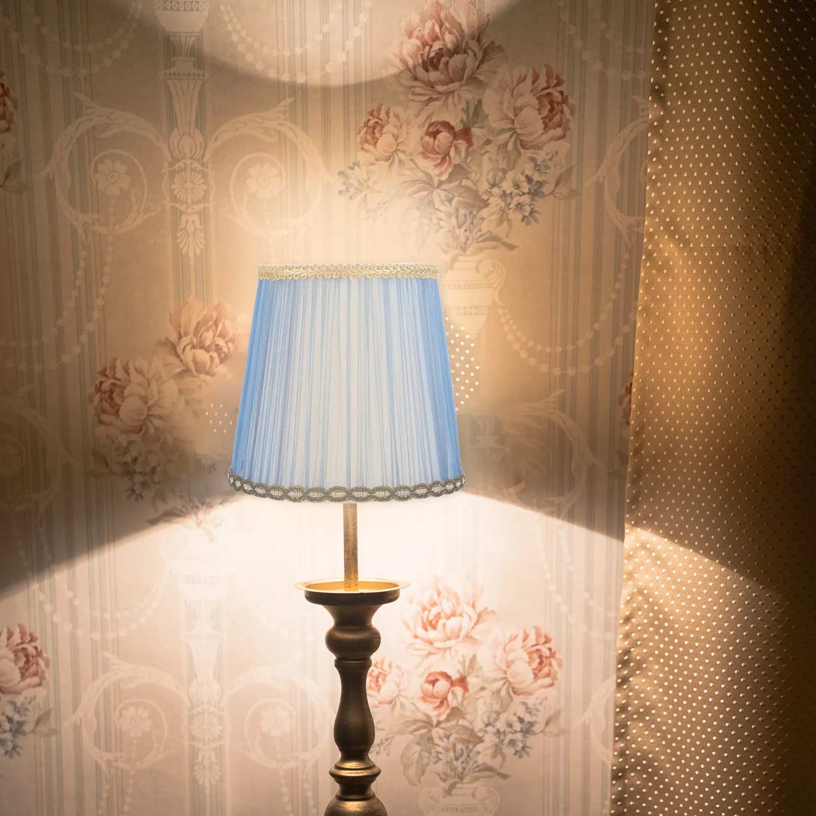 

Handmade Premium Cloth Lamp Shade E14 for Ceiling Chandelier Wall Lamp Dust Proof Eye Protective Warm Ambient Light Decor Living