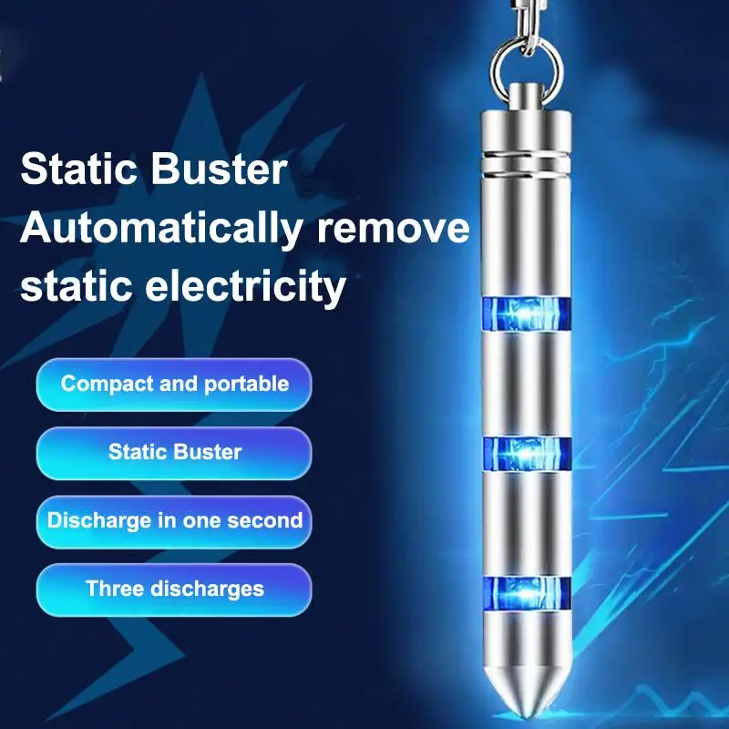 Portable Car Anti-static Keychain Static Rod Electrostatic Discharger Antistatic Rod Keyring Car Supplies Car Accessories