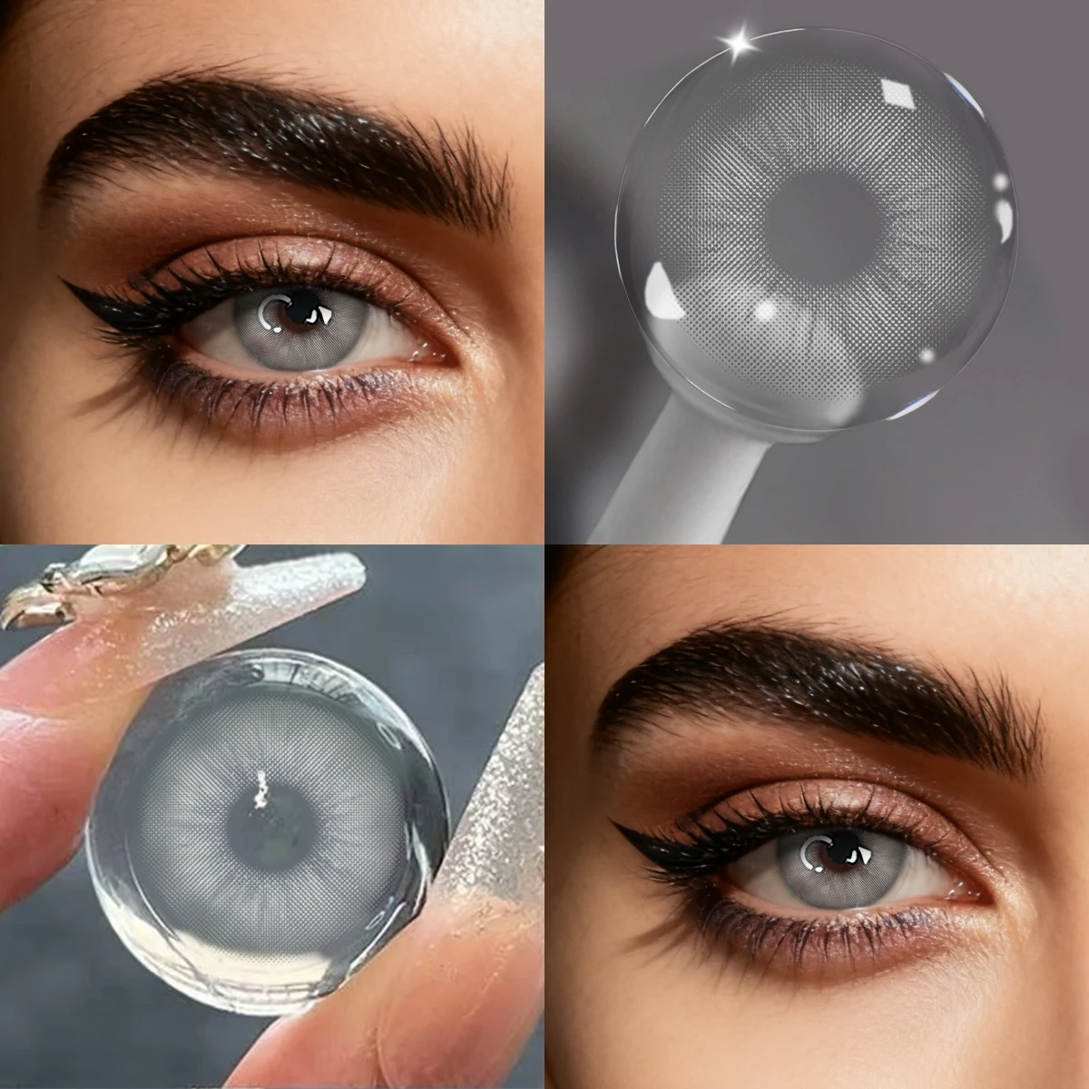 Visuashow 2 Stück Blaue Farblinsen für Myopie mit Stärke, Jährlich Tragbar, Rezeptpflichtig, Kleine Pupille. Weiche Kosmetiklinsen, angenehm zu tragen, für natürlichen und schönen Blick – Detail 3