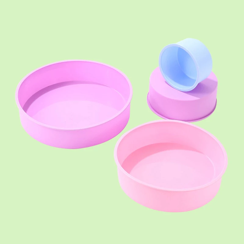 1Pc Round Shape Mold Silicone Small Cake Baking Pan DIY Mousse Fondant Cylinder Mould For Pastry Dessert Jelly Kitchen Tool