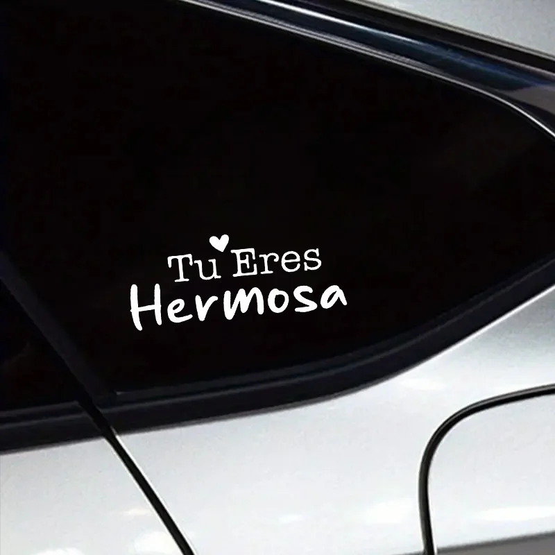 Autocollant de voiture en vinyle brillant « Eres Hermosa » (affirmation espagnole) pour ordinateur portable, fenêtre, miroir, personnalisation automobile