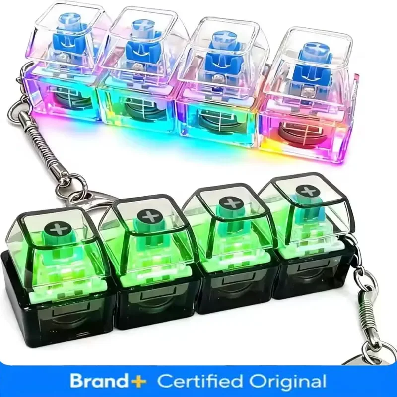 Car Keychain Keyboard Fidget Keychain Keyboard Decompression Button Finger Clicker Toys Button Stress Relief Amagi
