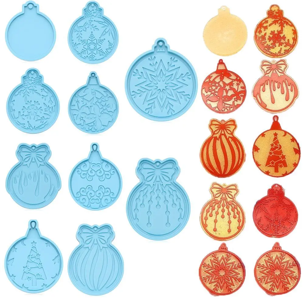 Xmas ball Clay Mold Cake Tools Christmas Ball Mold Silicone Moulds Keychain Molds Jewelry Making Tool