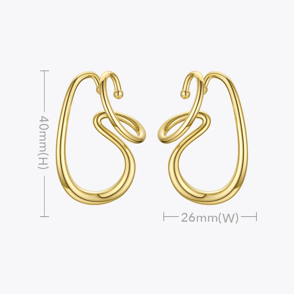 ENFASHION Irregular Line Earrings For Women Gold Color No Piercing Ear Cuff 2020 Fashion Jewelry Friends Gifts Kolczyki E1206