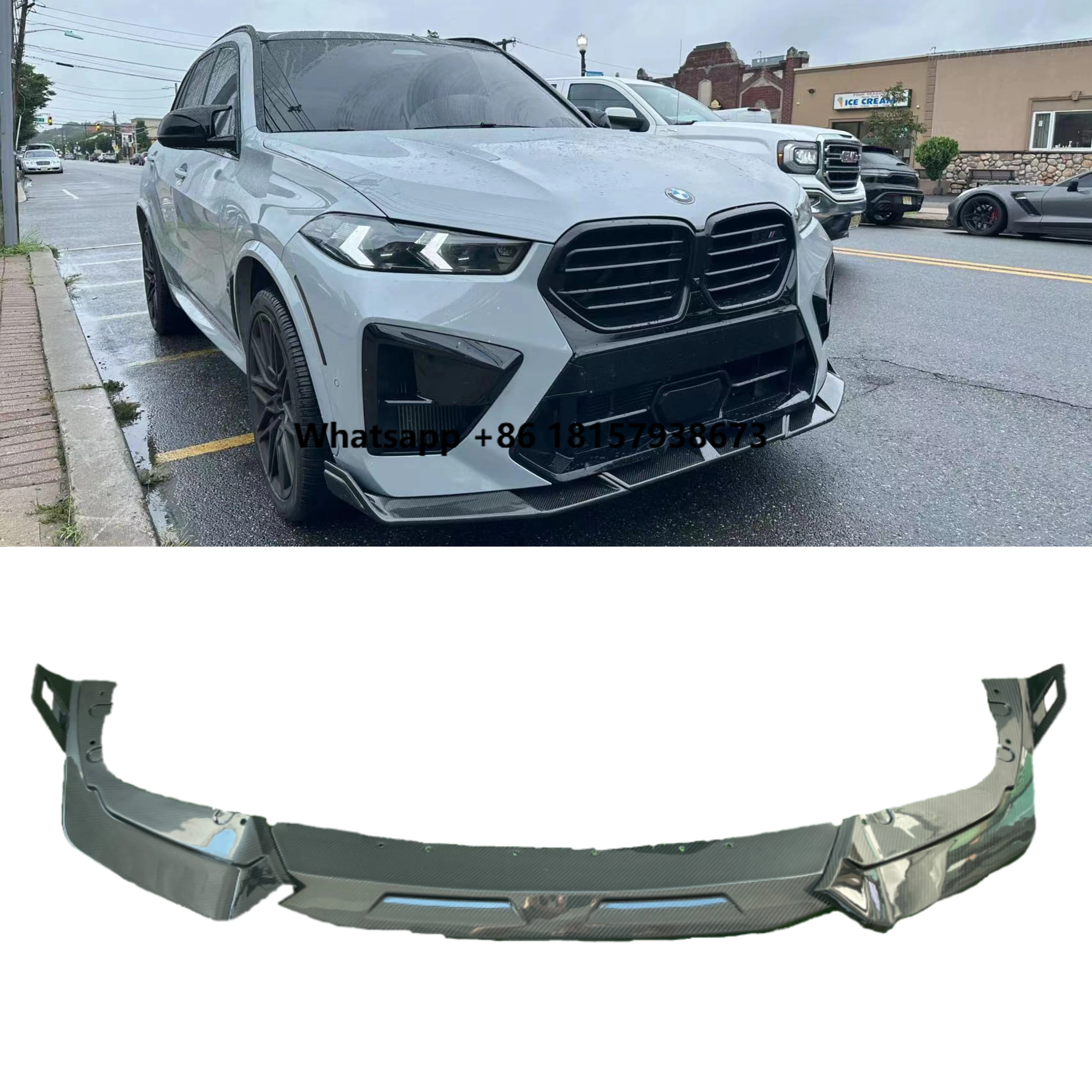 

X5M X6M LCI Dry Carbon Fiber Front Lip for High Quality Car Accessories