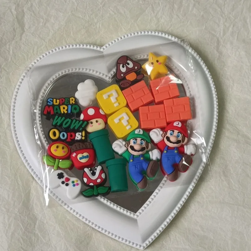 21 шт., резиновые украшения Super Mario Bros, аниме, детская наклейка на чашку воды «сделай сам», мультяшный чехол для ноутбука, гитары, телефона, самоклеящееся украшение