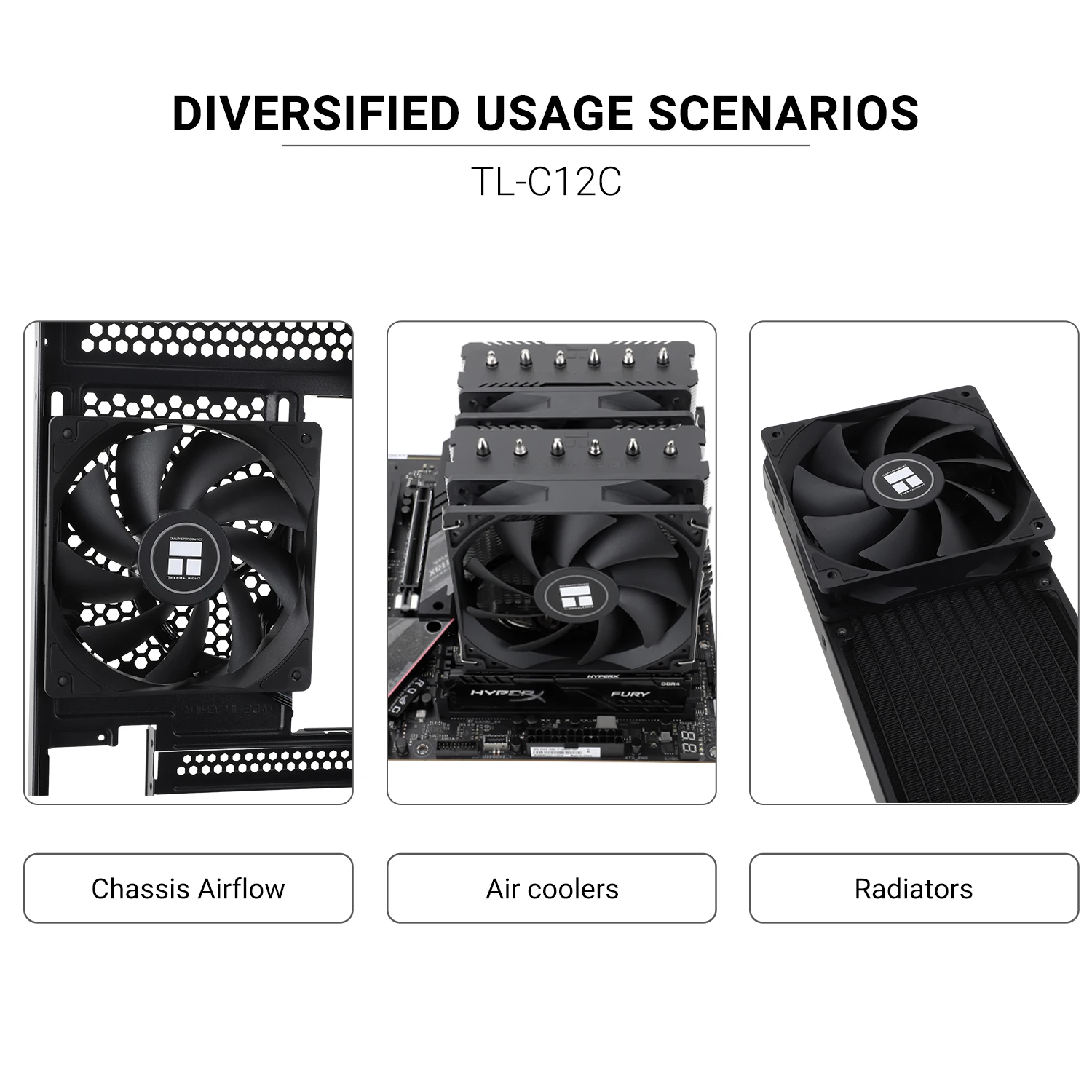 Thermalright 120mm Case Fan TL-C12C EXTREM/C12CW-S/C12C-S/C12CW/C12C CPU Cooling Fan ARGB 120mm High Performance Fan image 2