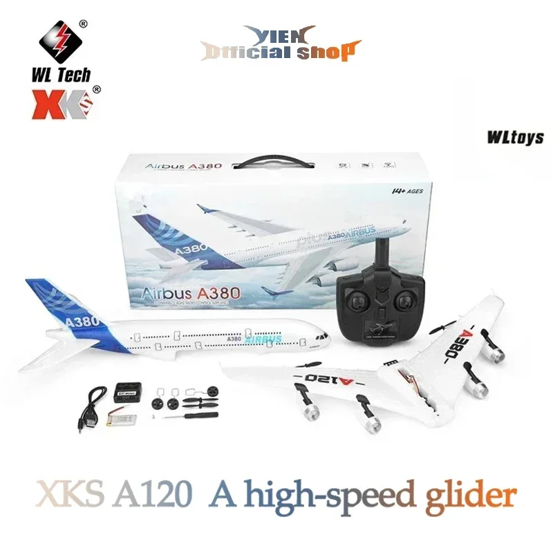 WLtoys XKS A120 RC Aereo 2.4G 3CH 3D/6G Dual Power EPP Materiale Aereo elettrico scorrevole