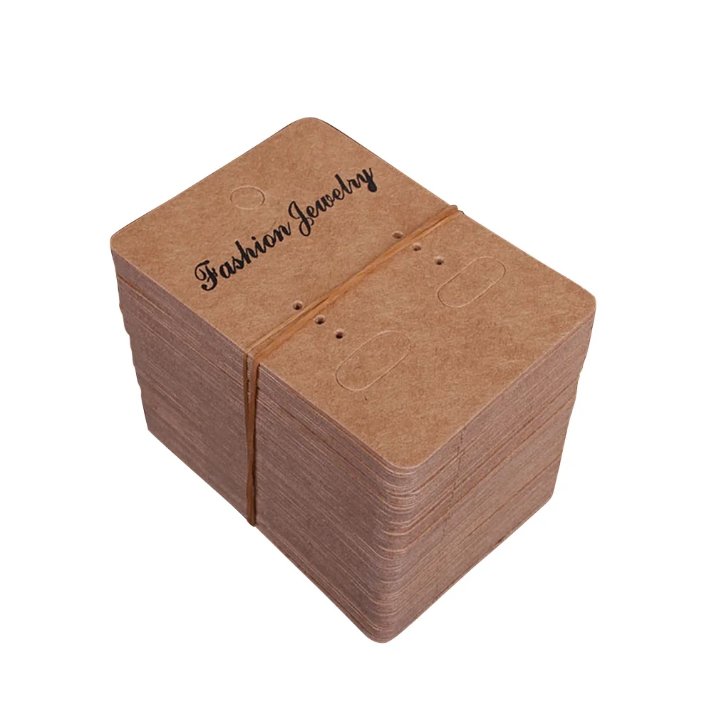 

200 Pcs Earring Cards Kraft Paper Tags 2 6x2 Inches Display Holder Packaging Thick Paper For Jewelry Storage Pre Cut Holes