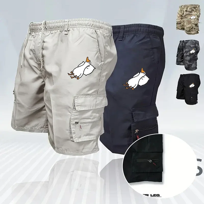 

Шорты-карго до колена, мужские спортивные повседневные шорты-бермуды больших размеров, прямые шорты для бега в тренажерном зале, полубрюки для гольфа, шорты