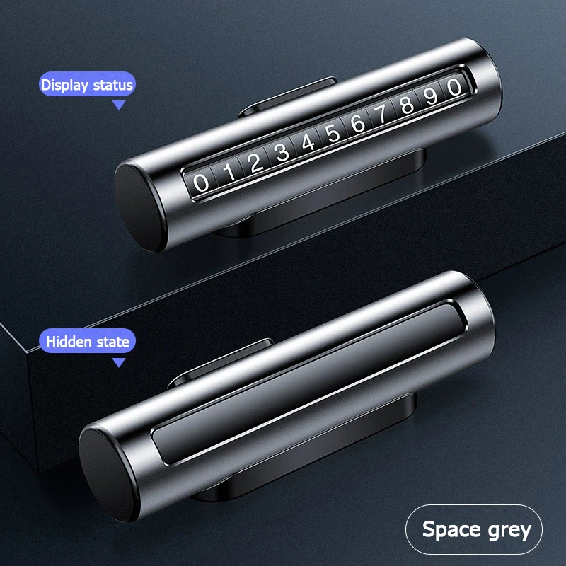 1pc car temporary parking plate moving license plate roller type can hide metal car supplies parking plate
