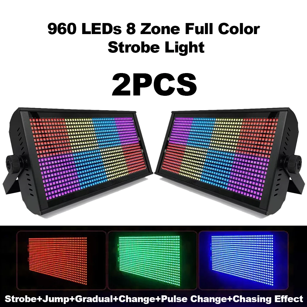 

1/2PCS 200W Stage Light Bar Wash Strobe Lights 960 RGB LEDs DMX512 0-20Hz Strobe DJ Lights For Party Disco Wedding Holiday KTV