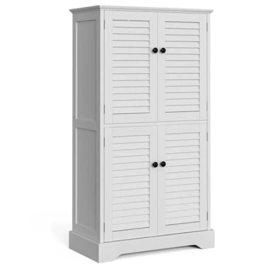 

Storage Cabinet 43" with Stable Base, Classic Louvre Doors, Ajustable Shelf for Bathroom, Kitchen, Living Room 11.8"x 23.2" x 4