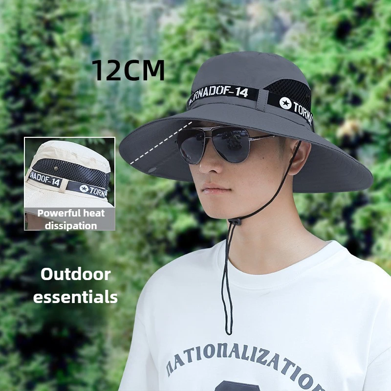 

New Anti-UV Sun Hat Mountaineering Caps Sun Protection Fishing Hat Summer Breathable Mesh Camping Hiking Caps Men's Panama Hat