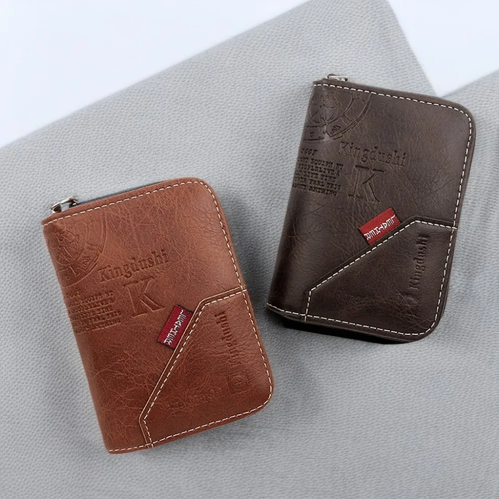 

PU Leather Men's Short Wallet Large Capacity Multi-position Male Leather Purse Anti-degaussing Multi-function Pocket Purse