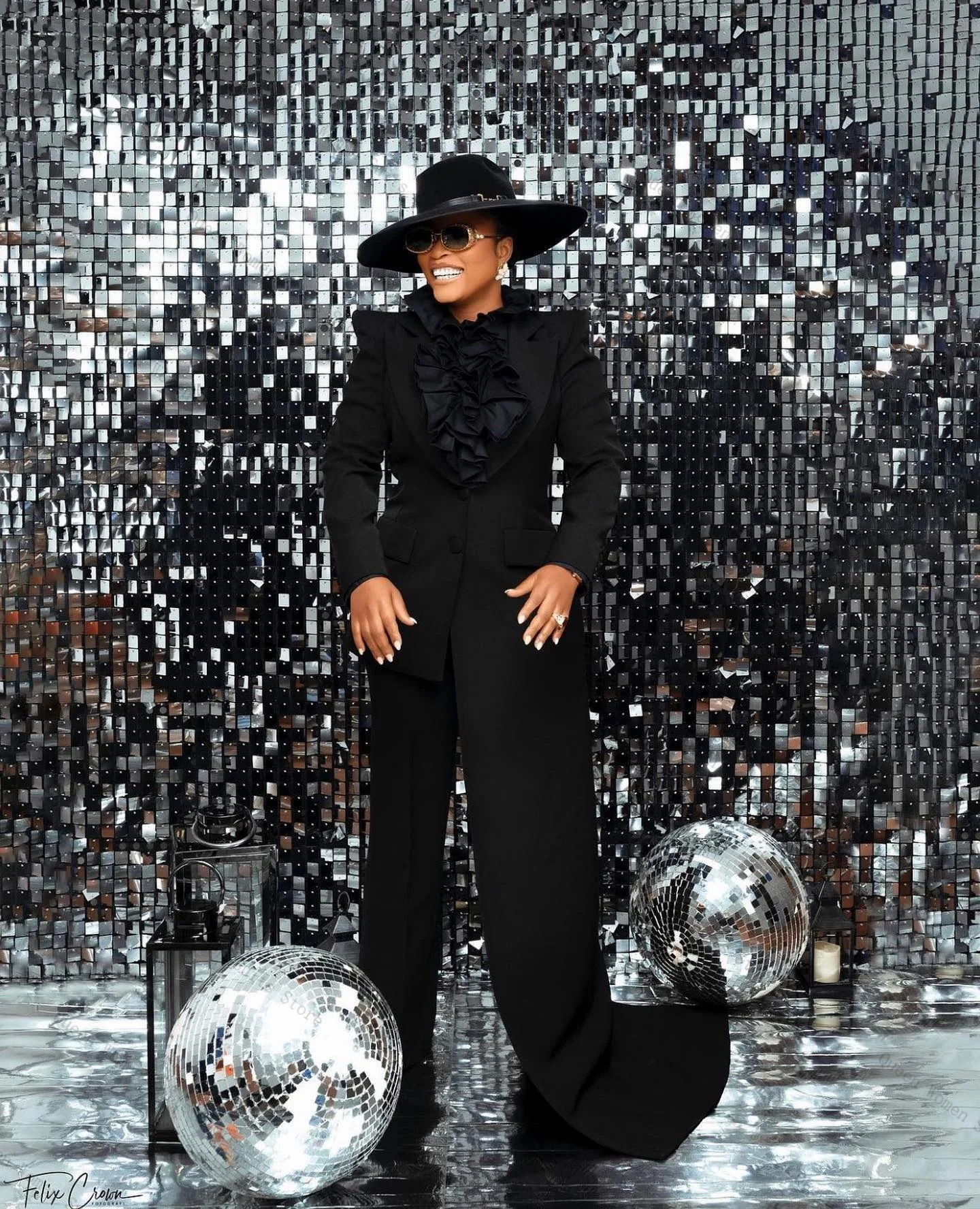 

Black Women Suit Set 2 Piece Blazer+Pants Trousers Long Train Formal Office Lady Jacket Prom Wedding Bride Coat Customized