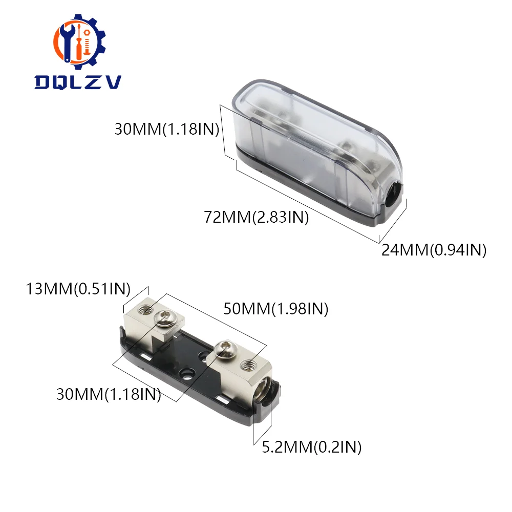 Car Audio Fuse Power Fuse Holder 30-150A Stereo Audio Single Way AGU Fuse Holder Power Distribution Block Fusebox Car Fuse