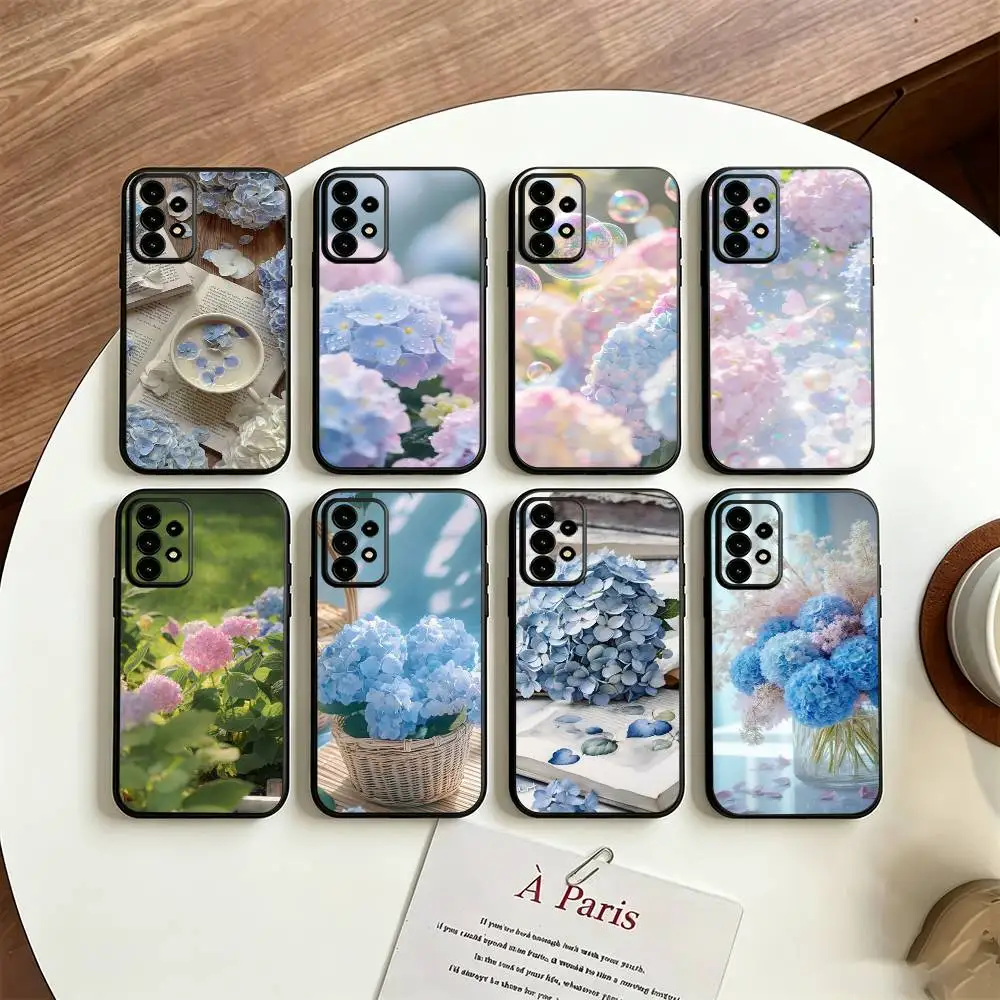 

Hydrangea Phone Case For Samsung S25/S24/S23/S22/S21/S20/Plus,Fe,Lite/Others Black Cover