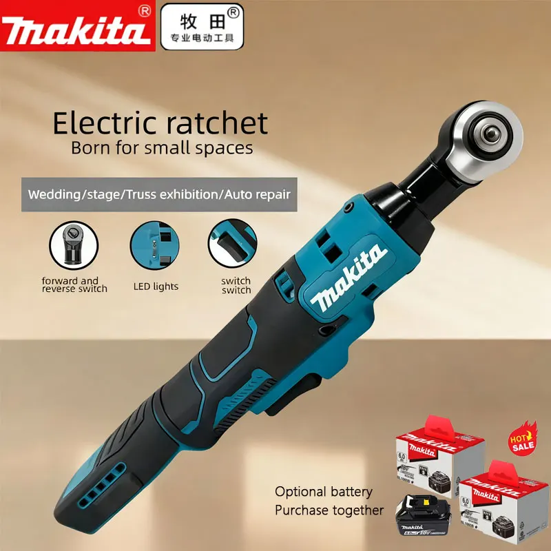 

(Optional attribute) Makita brushless ratchet right angle wrench cordless drive variable speed power wrench LED 18V electric too
