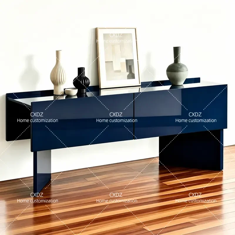 Minimalist Solid Wood Sideboard Cabinet for Living Room Dining Area Bedroom Wall Mounted Storage Console Table with