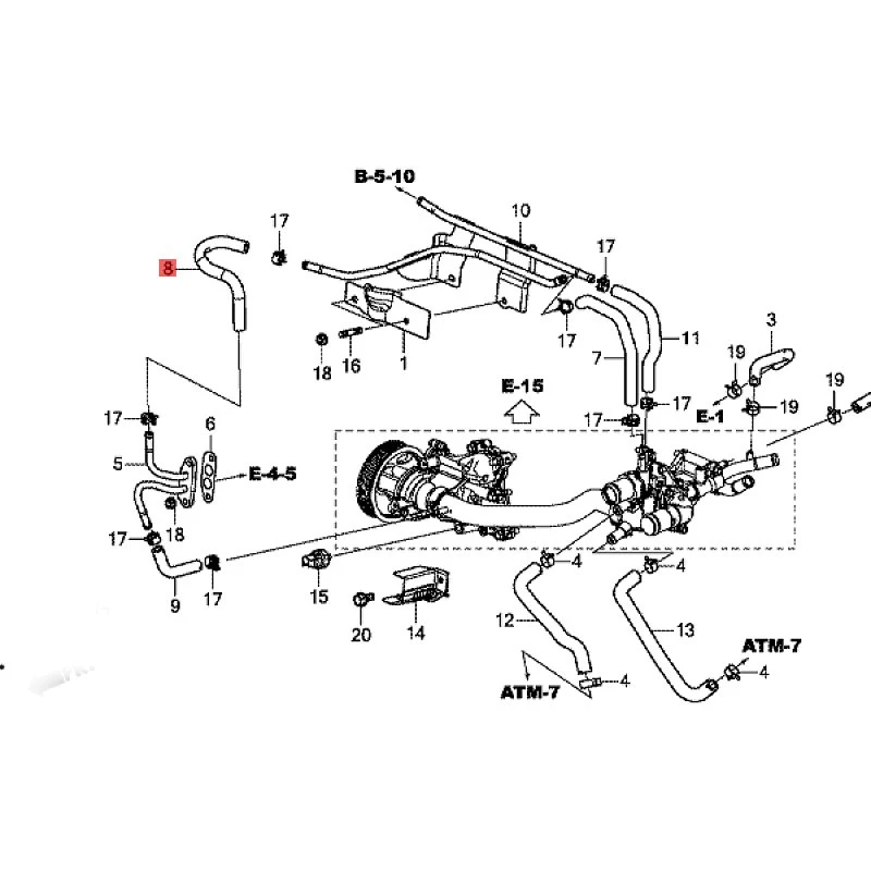 Suitable for 2016 Ho nd aC iv ic CR V Ja de Throttle valve water pipe Inlet pipe connection pipe