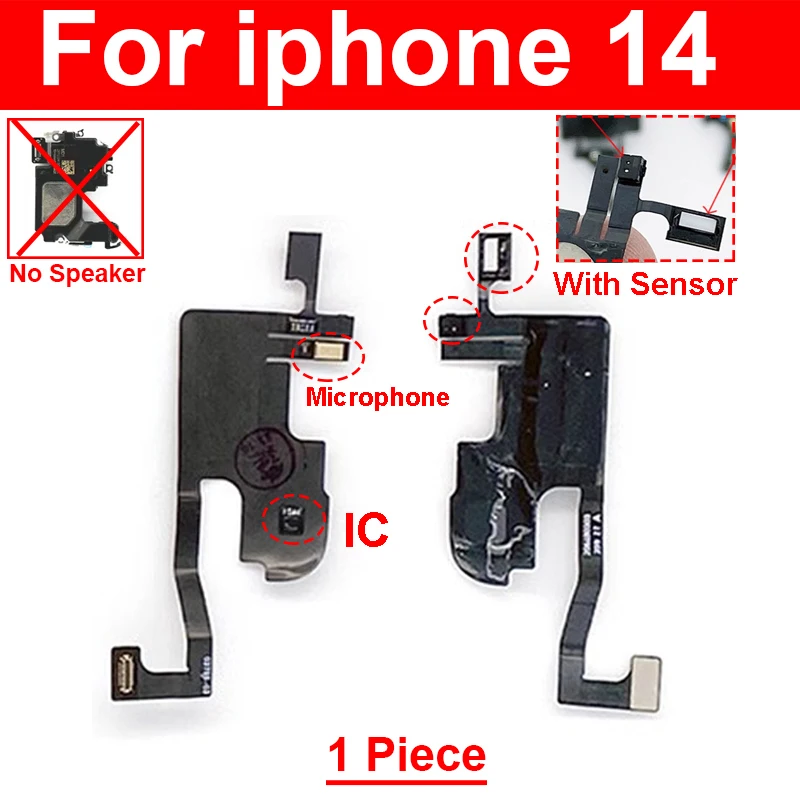 Proximity Sensor Flex For iPhone 14 14 Pro Max 14 Plus 14Mini Face ID Proximity Light Sensor Flex Cable Without Earpiece Speaker