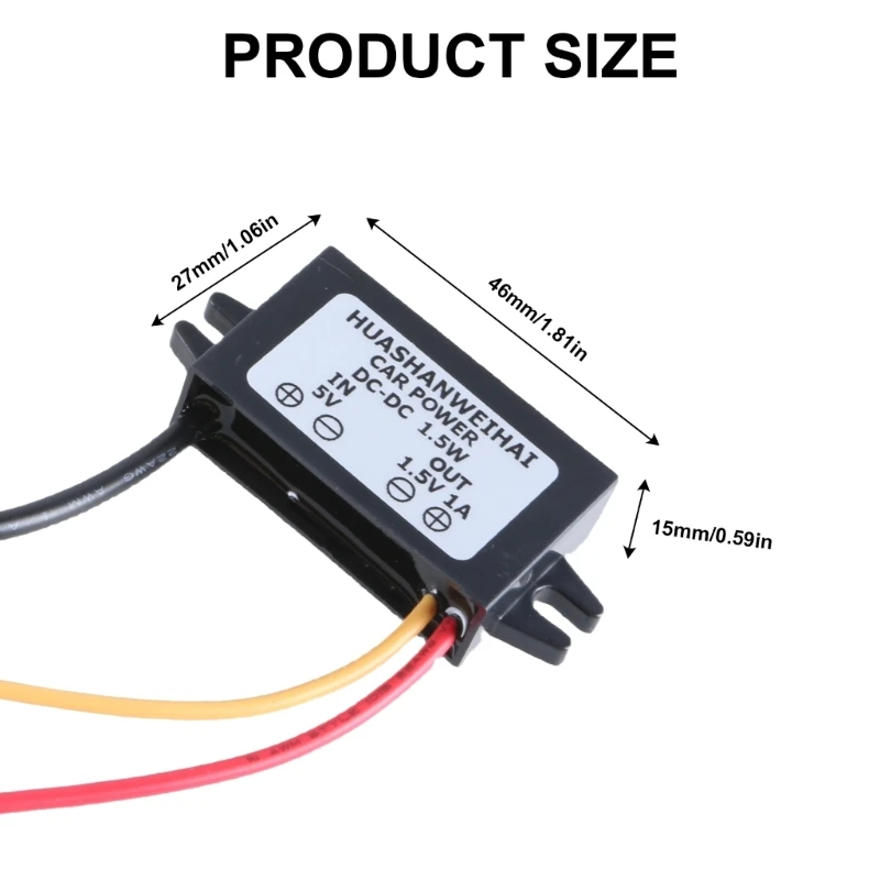 Modul Pengurangan Tegangan Tahan Air Konverter Daya Ujung Terbuka USB 5V2A .5V1A