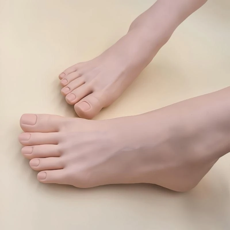 

Pair Of Realistic Tattooed Foot Mannequins Perfect For Jewelry Display Art Practice And Visual Merchandising