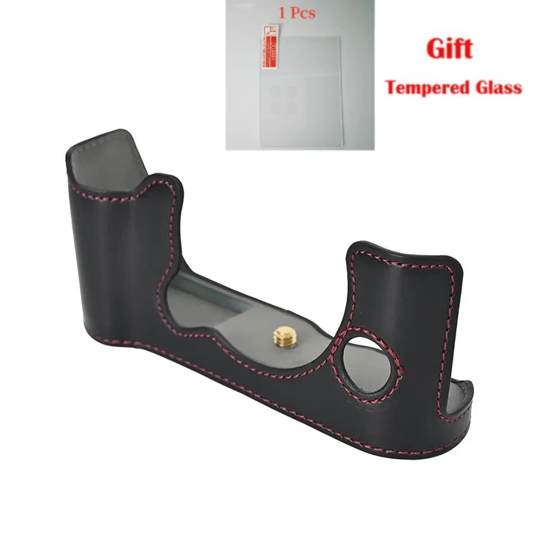 

For FUJIFILM Fuji XT50 X-T50 Protective case camera bag, base insurance cover, leather case leather bag + free tempered film