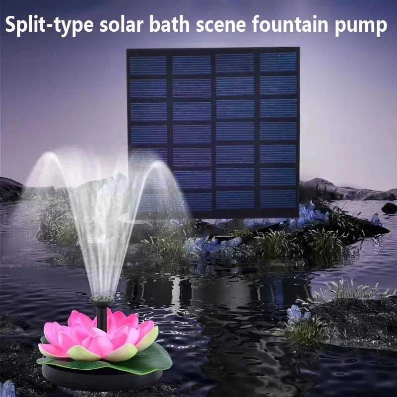 

【Popular】Solar Powered Lotus Fountain Pump With Multi Nozzle De n For Bird Bath Pond And Garden Water Features