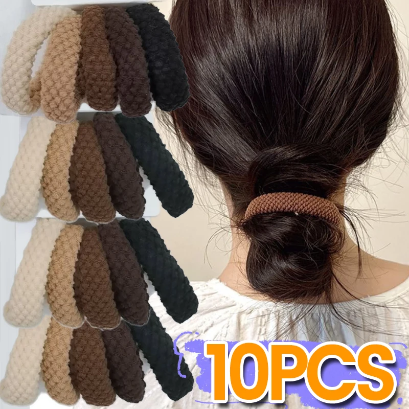

5/10PCS High Elastic Hair Ties Thickened Versatile Simple Scrunchies Ponytail Hair Rope Fashionable Women Mixed Color Hair Bands