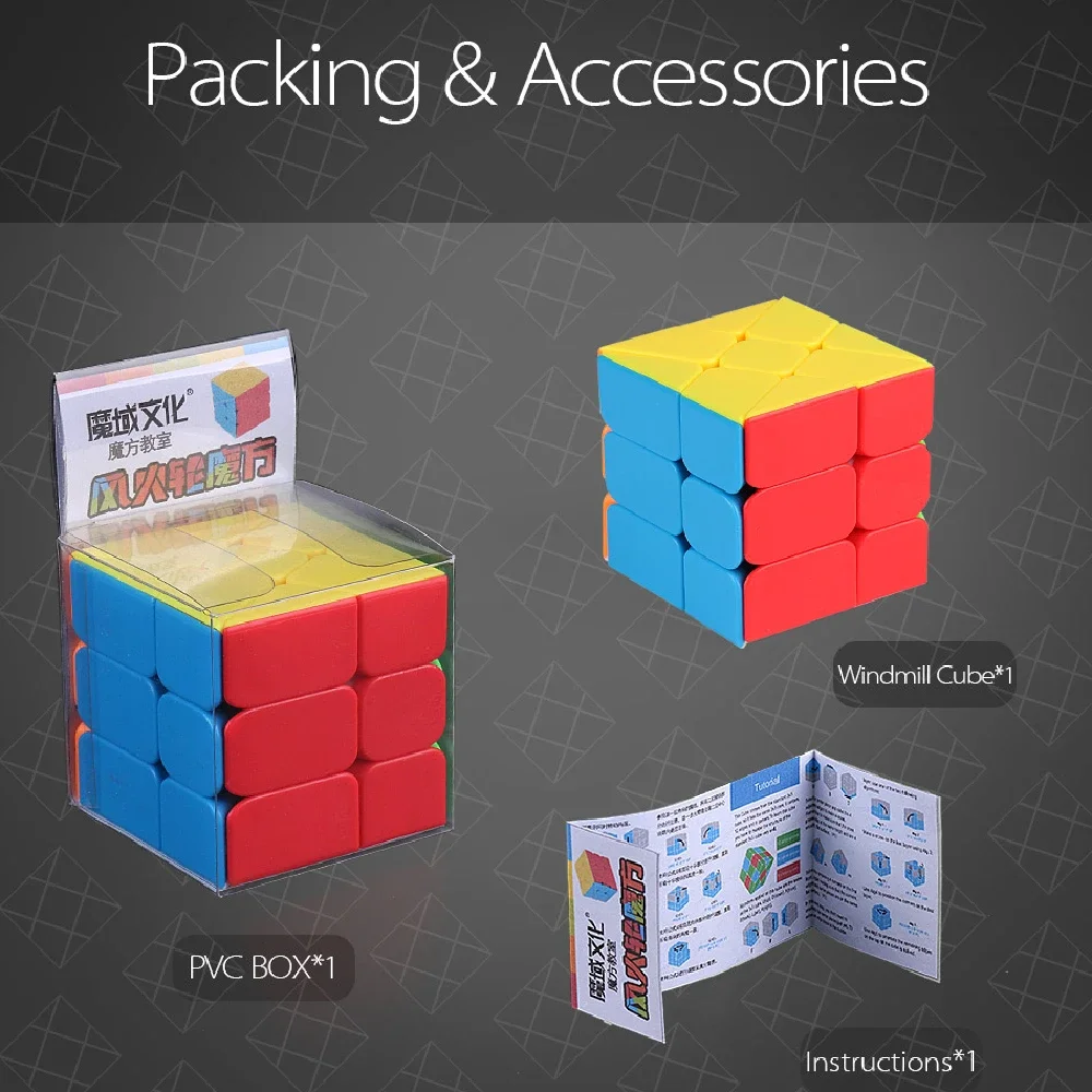 [Picube] MoYu MeiLong Windmill Speed Cube Magico Professional for Adults Fun Cube Educational 3x3 Magic Cube Stickerless Puzzle