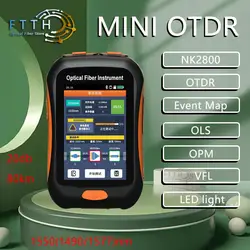 NK2800 Mini OTDR  1550(1490/1577)nm 80KM Support With Light Test Active Fiber Optical Time Domain Reflectometer 3.5 Inch Screen