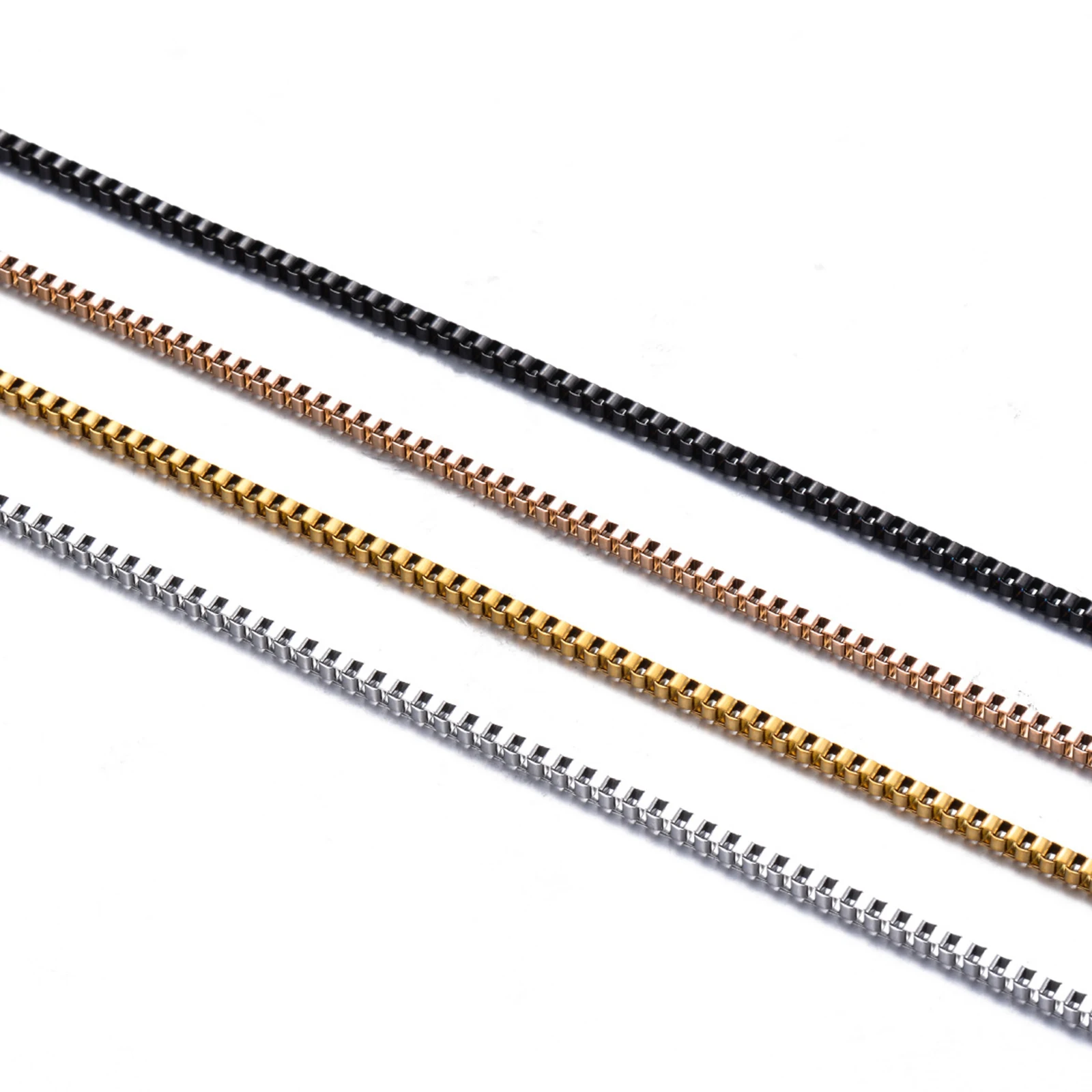 1pcs Width 1.5/2/2.5/3mm Stainless Steel Box Chain Necklace for Mens Womens Necklace Jewelry Gift 16 to 24Inch Dropshipping