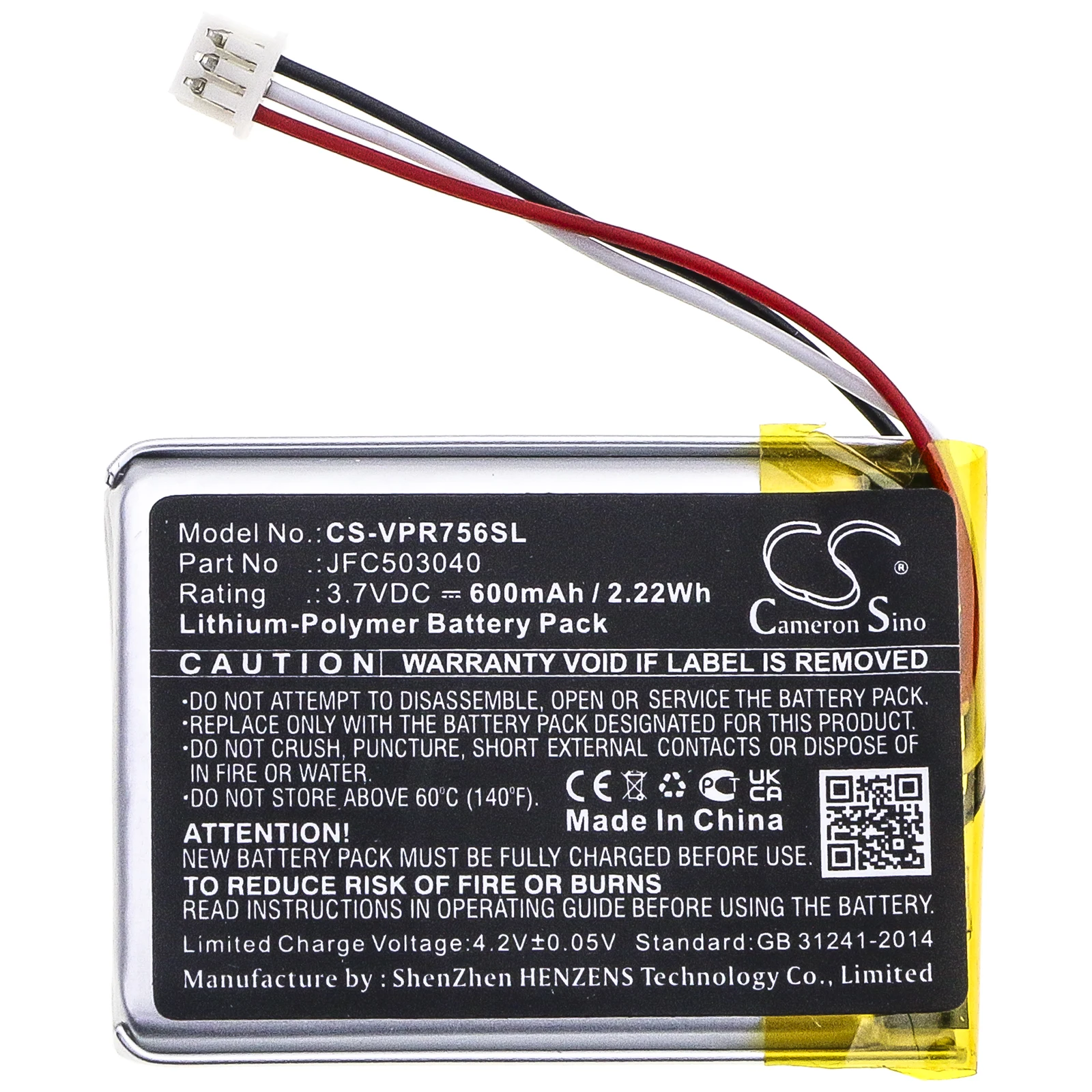 3.7V 600mAh Remote Start and Entry Systems Battery JFC503040 for Clifford 7541X, For Viper 7945V 7945P 3706V 7944V 7941X 7941P
