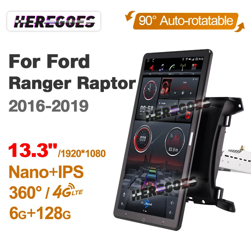 Tesla Style 13.3“ IPS Android 10 Car Multimedia Player GPS Radio Stereo Navigation For Ford Ranger 2015 2016 2017 2018 2019 2020