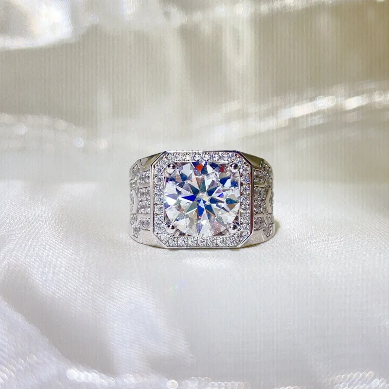 5 Carat Sapphire Moissanite Diamond Rings for Men Women s925 Silver 8 Color Brilliant Pink Green Moissanite Ring Fine Jewelry