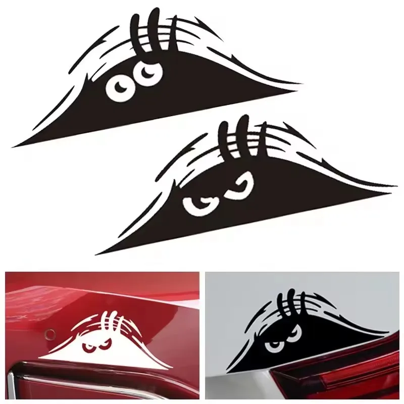 Creative Peek and Angry Monster Car Stickers Waterproof Vinyl Decals Car Scratch Fun Stickers Decorative Accessories