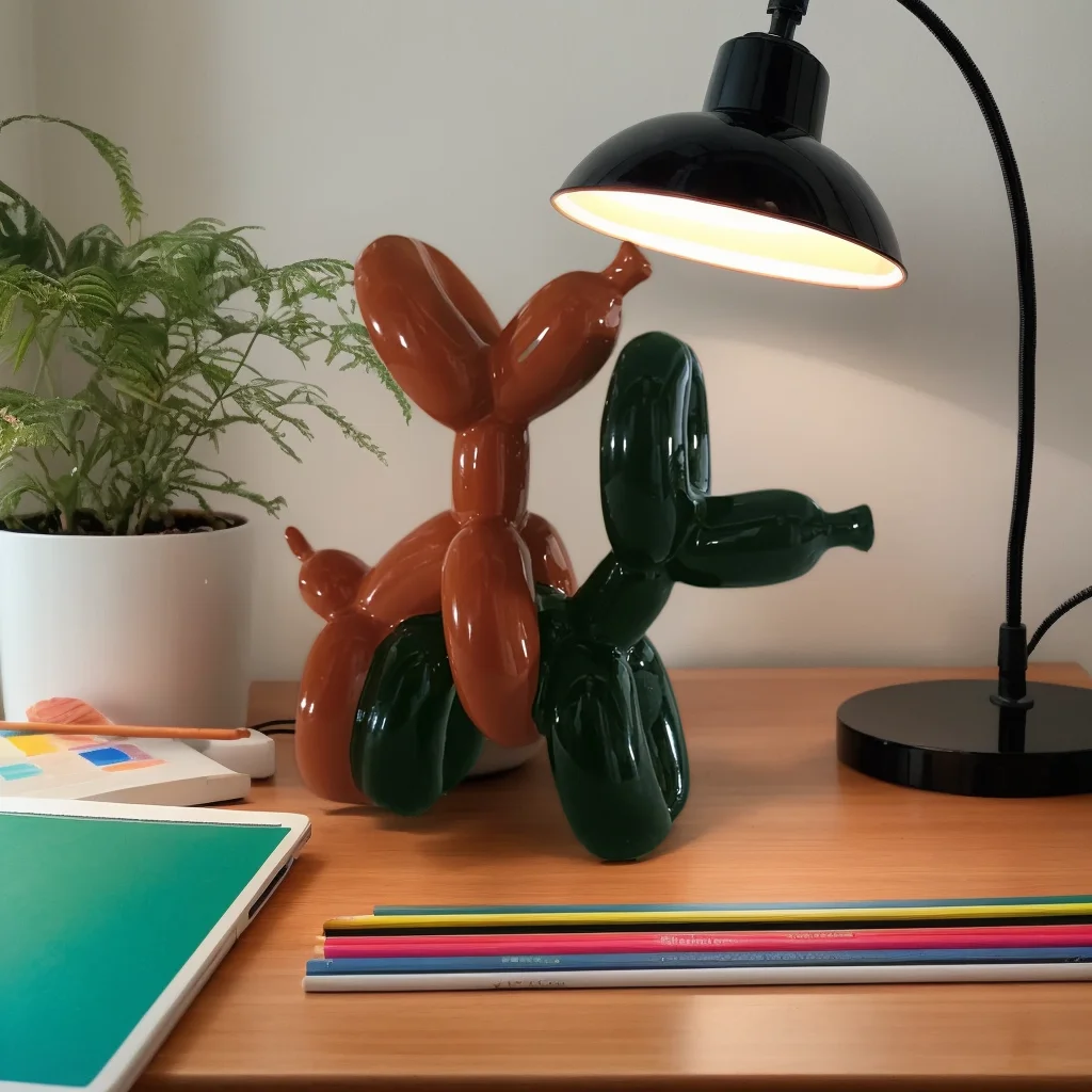 Resin Double Balloon Dog Figurines Abstract Ornament Creative Sculpt Home Decor Office Accessories Table Office Statue - Image 6