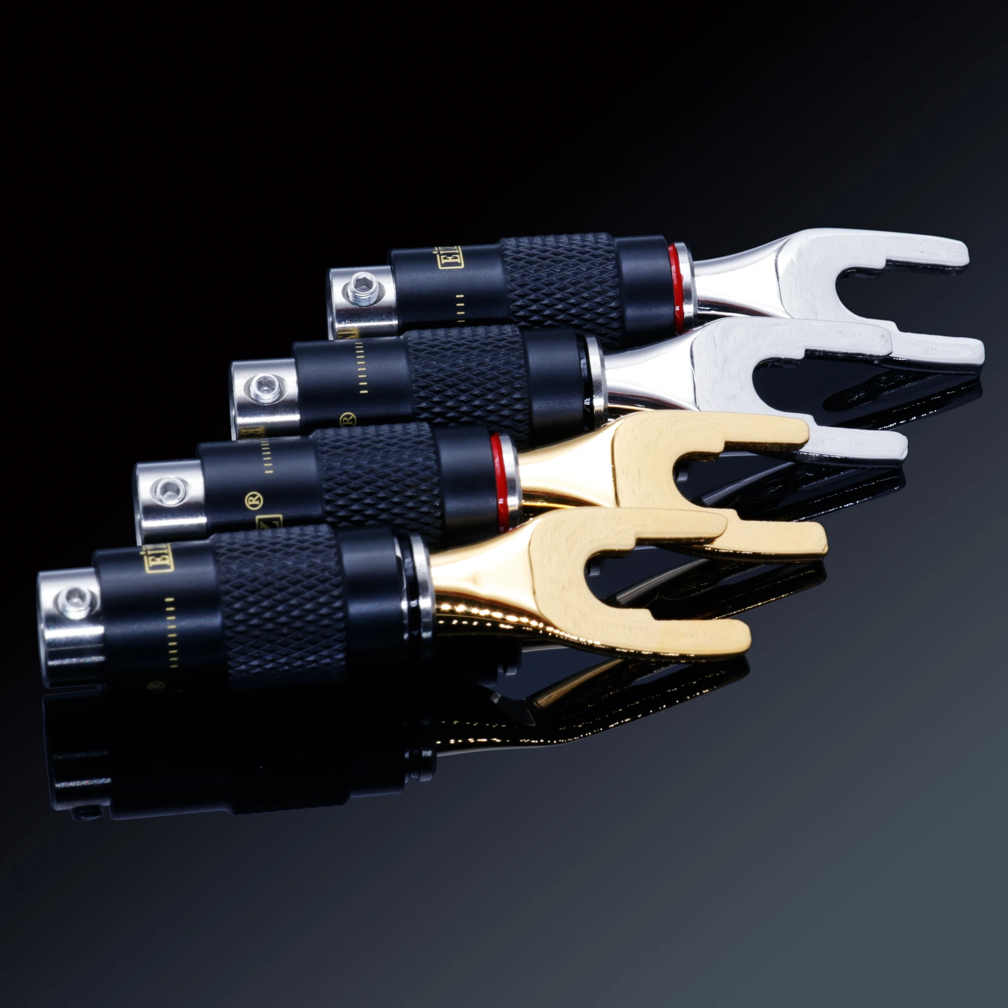 EIZZ-conector de clavija de plátano para horquilla macho, cobre chapado en oro y platino para altavoz de Audio Hifi, poste de encuadernación AMP