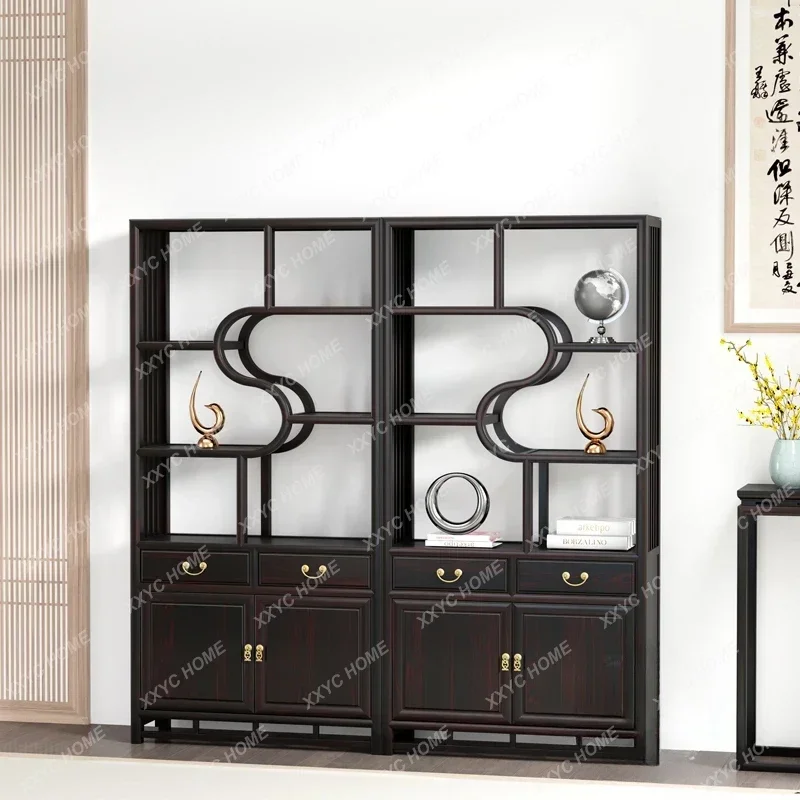 AANew Chinese Bogu Frame Zen Duobao Pavilion Solid Wood Display Cabinet Shelf