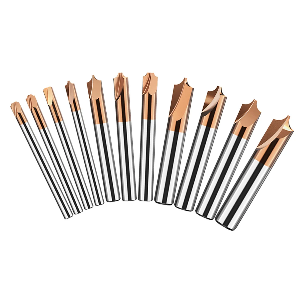 1pc 2T Corner Rounding End Milling Cutter R0.5-R6.0 TiCN Coated Carbide Router Bit For CNC Machine Milling Tools Metal Cutter