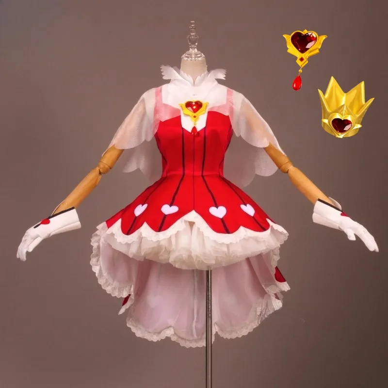 

Аниме косплей костюм розовое сердце красное платье белая шаль кринолин костюм для карнавальной вечеринки женские наряды для ролевых игр 2025 горячая распродажа