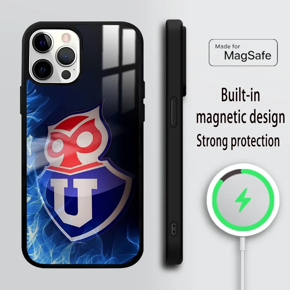 Chile University Logo Phone Case For iPhone 16 15 14 13 12 11 PRO MAX PLUS Mini Magnetic wireless mirror phone case