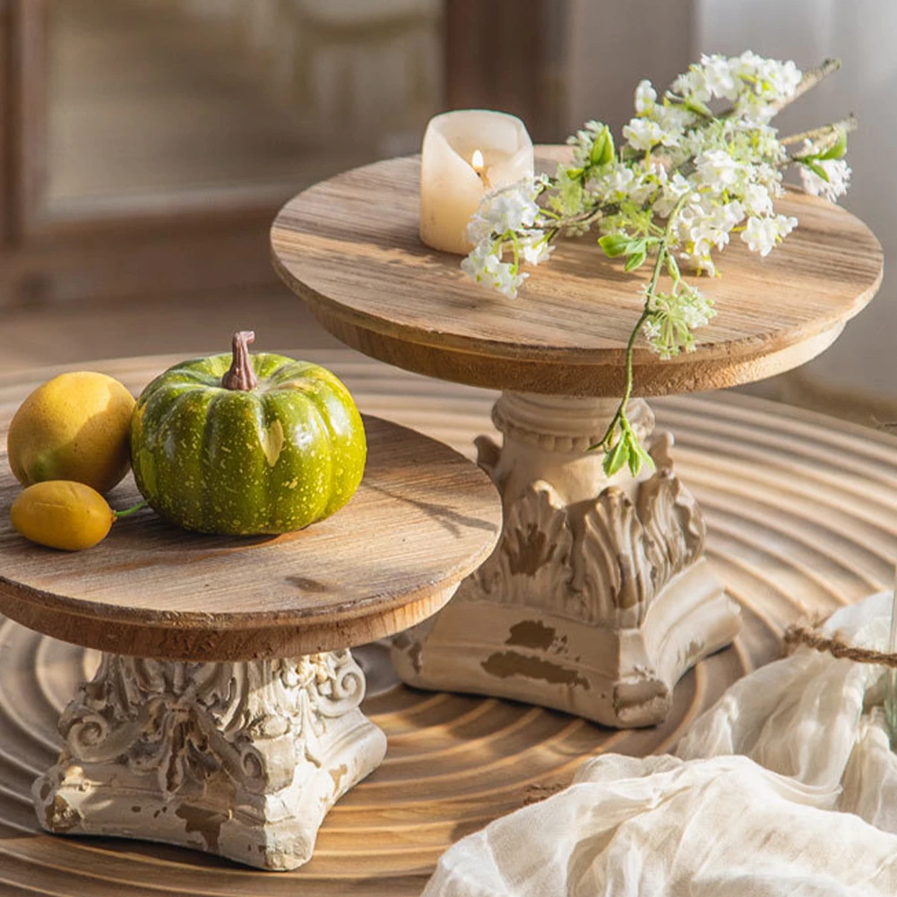 

Французское деревянное сервировочное блюдо, многофункциональное, винтажное, с резными орнаментами, износостойкое, для свадебной фотосъемки, декораций, поделок