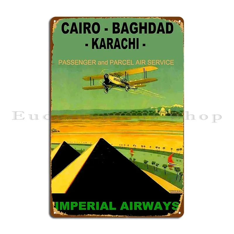 Imperial Airways Vintage Airline Travel Advertising Print Metal Plaque Poster Garage Iron Mural Kitchen Cinema Tin Sign Poster