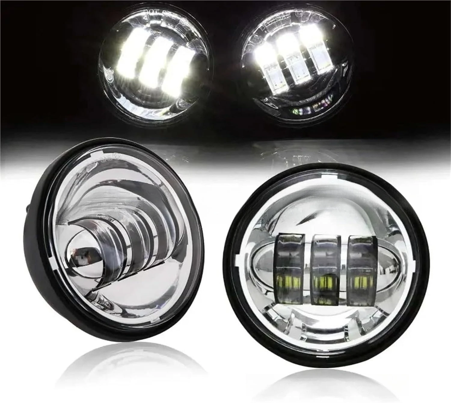 

Противотуманные фары для мотоцикла 4 1/2 дюйма DRL Halo Ring ближний вспомогательный фонарь для классической FLHR Road King Foglamp пара 4,5 дюйма