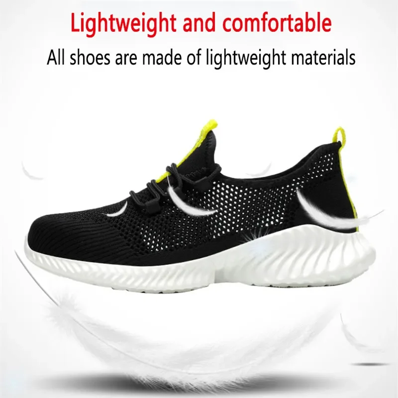 summer work shoes with protection breathable Lightweight safety shoes with iron toe anti-stab anti-slip working summer shoes